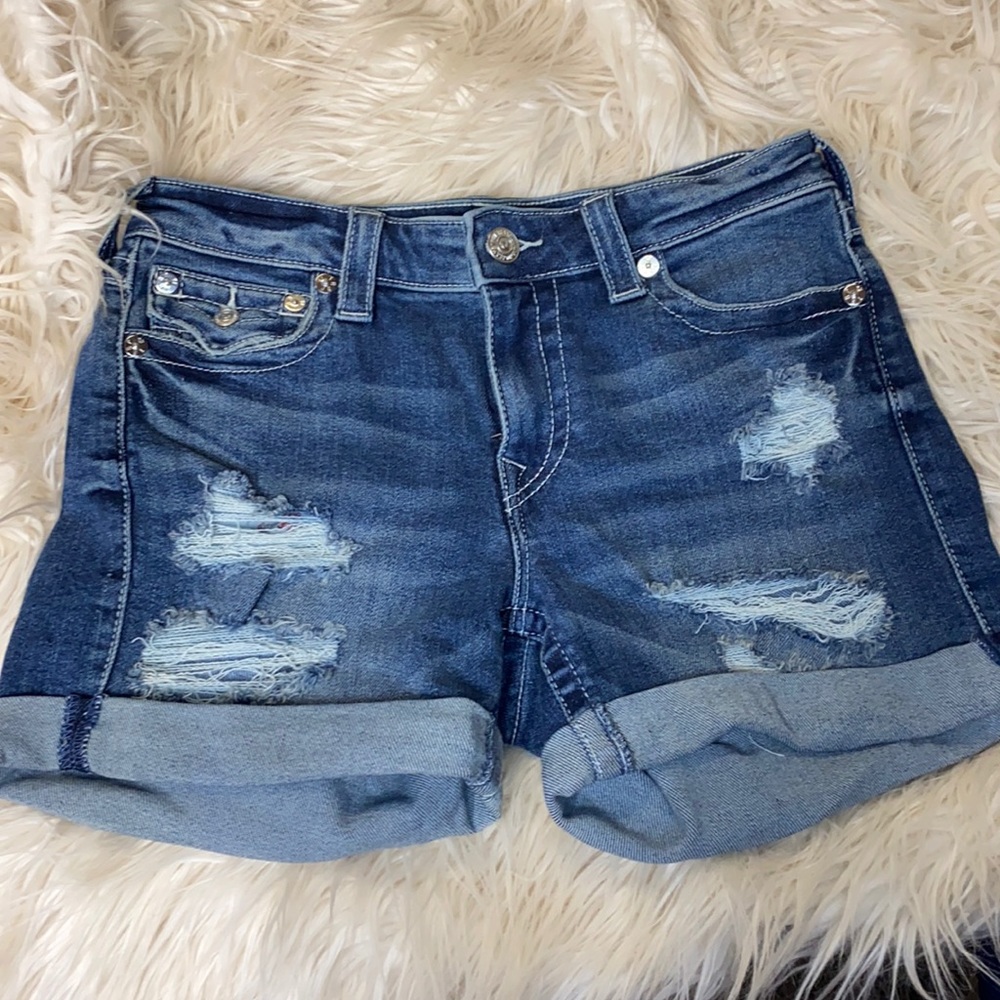 True Religion denim mid length short
